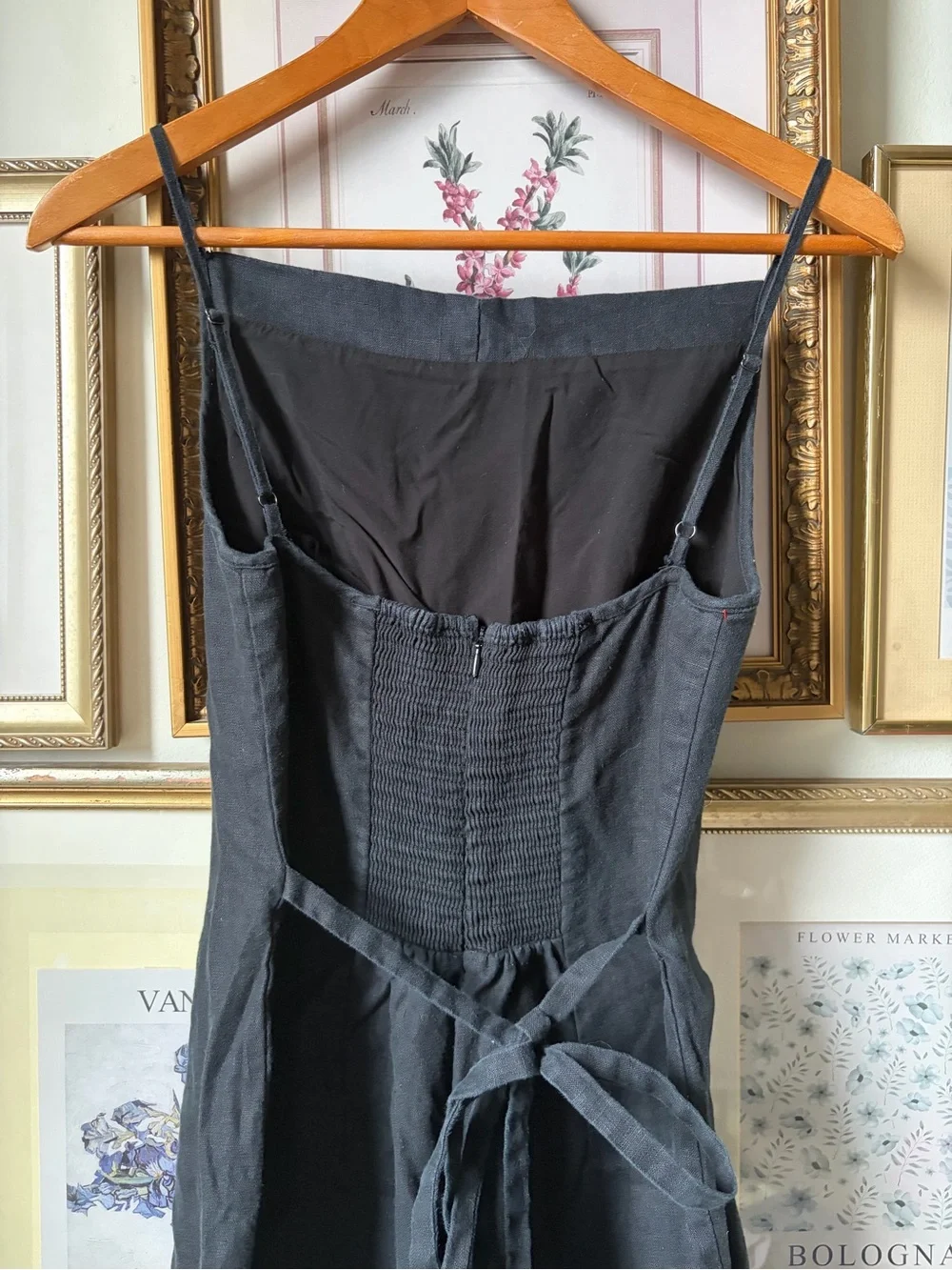 Reformation Ciara Linen Jumpsuit Black Size 6